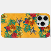 Coques Case-Mate iPhone Colibris et bouquet tropical en jaune (Verso (horizontal))