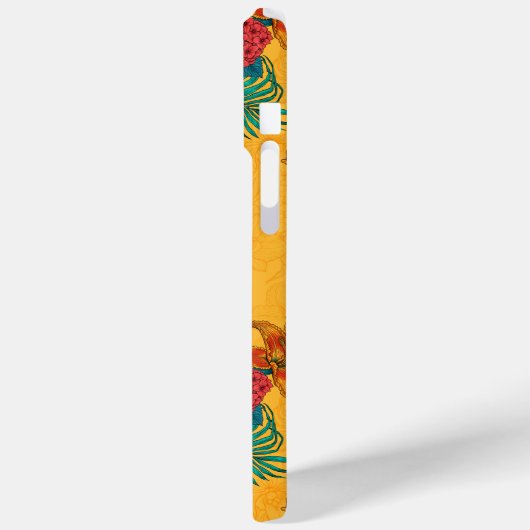 Coques Case-Mate iPhone Colibris et bouquet tropical en jaune (Verso / Gauche)