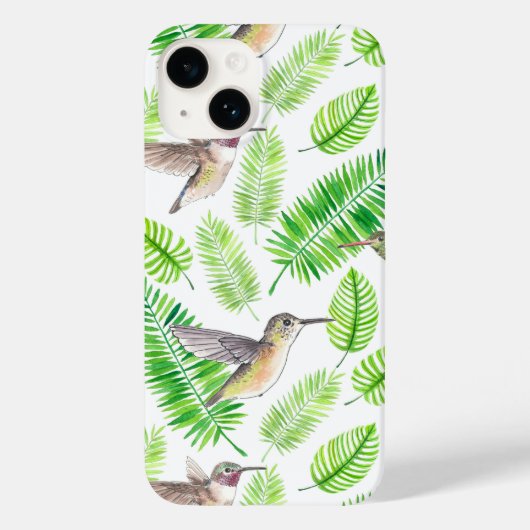 Coques Case-Mate iPhone Colibris et feuilles tropicaux (Verso)