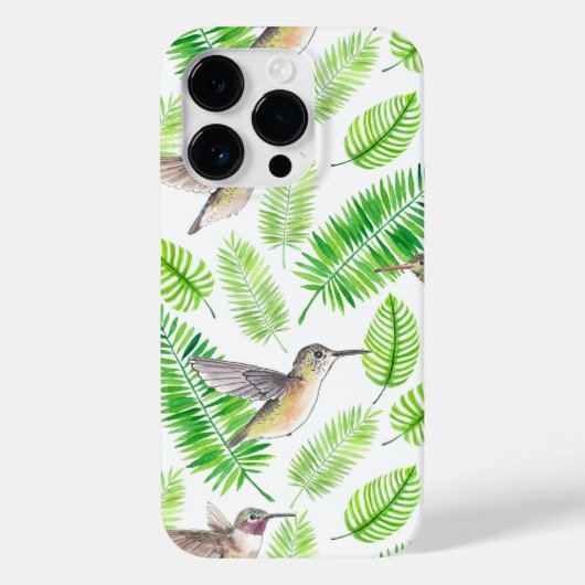 Coques Case-Mate iPhone Colibris et feuilles tropicaux (Verso)