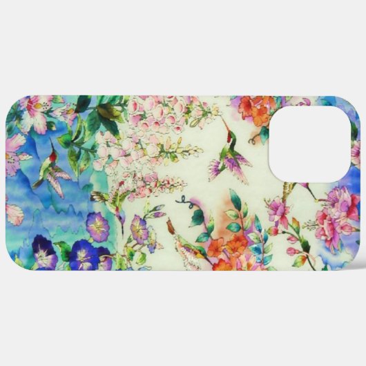 Coques Case-Mate iPhone Colibris et fleurs (Retour (horizontal))