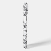 Coques Case-Mate iPhone Colibris et fleurs d'hibiscus b&w (Verso / Droite)