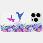 Coques Case-Mate iPhone Colibris et fleurs d'iris (Verso (horizontal))