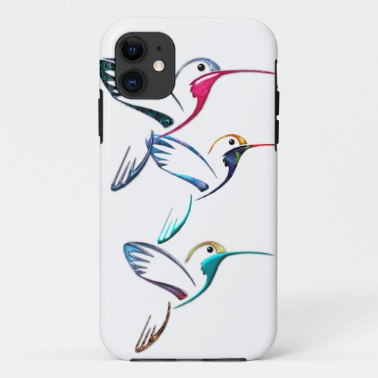 Coques Case-Mate iPhone Colibris tropicaux métalliques (Dos)