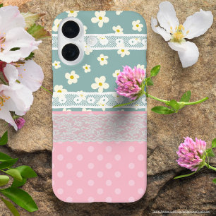 Coques iPhone 16 Collage amusant coloré mixte motif Girly Blossom