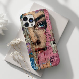 Coque Pour iPhone 14 Pro Collage artistique Beauté Visage Abstrait