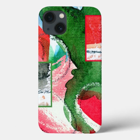 Coques Case-Mate iPhone collage d'art abstrait, milieux mixtes et aquarell (Verso)