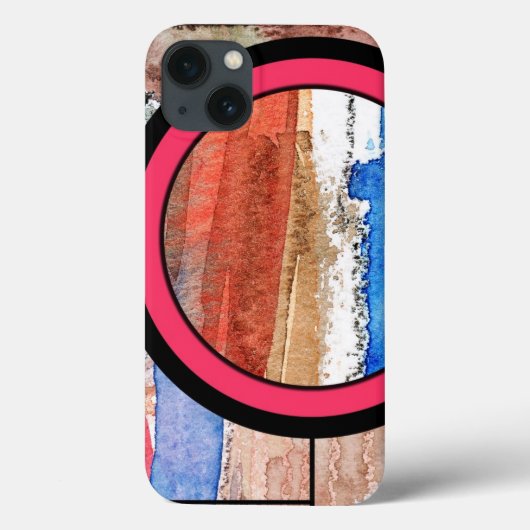 Coques Case-Mate iPhone collage d'art abstrait, milieux mixtes et aquarell (Verso)
