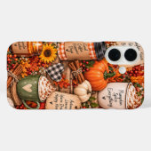 Coques Case-Mate iPhone Collage d'automne au parfum de citrouille (Verso (horizontal))