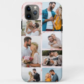 Coques Case-Mate iPhone Collage de 7 photos en marbre rose chic (Dos)