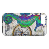 Coques Case-Mate iPhone Collage de boussole d'hippocampe (Dos (Horizontal))
