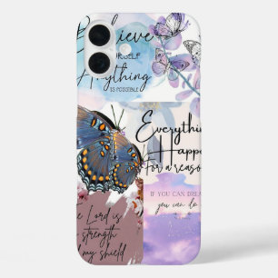 Coques iPhone 16 Plus Collage de citations pastel