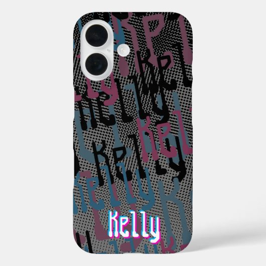 Coques Case-Mate iPhone Collage de demi-teinte rose et bleu (Verso)