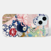 Coques Case-Mate iPhone Collage de la Preppy côtière, Collage d'été Dossie (Verso (horizontal))