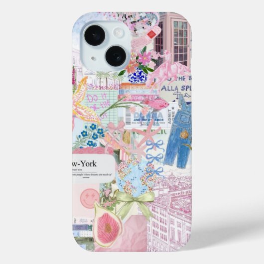Coques Case-Mate iPhone Collage de la Preppy côtière, Collage d'été Dossie (Verso)