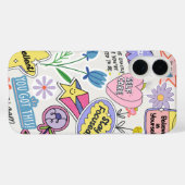 Coques Case-Mate iPhone Collage de l'autocollant d'affirmation positive (Verso (horizontal))