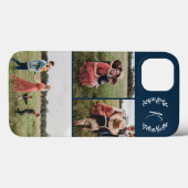 Coques Case-Mate iPhone Collage de photos avec monogramme rustique (Verso (horizontal))