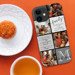 Case-Mate iPhone Case Collage de photos de famille personnalisées Citati<br><div class="desc">Ce design de collage photo de famille moderne et élégant est parfait pour toute famille aimante et douce. Il comprend quatre photographies personnalisables, deux citations et votre monogramme familial. Les citations incluent, "Famille. Ensemble, c'est notre endroit préféré pour être, " et, "Un peu fou. Un peu bruyant. Beaucoup d'amour, "...</div>
