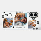 Coques Case-Mate iPhone Collage de photos de nom de monogramme 3 Tendance  (Verso (horizontal))