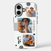 Coques Case-Mate iPhone Collage de photos de nom de monogramme 3 Tendance (Verso)