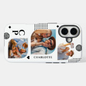 Coques Case-Mate iPhone Collage de photos de nom de monogramme 3 Tendance (Verso (horizontal))