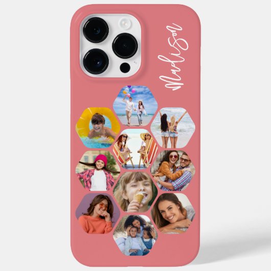 Coques Case-Mate iPhone Collage de photos multiples simple moderne personn (Verso)