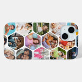 Coques Case-Mate iPhone Collage de photos multiples simple motif hexagonal (Verso (horizontal))