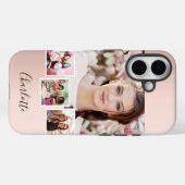 Coques Case-Mate iPhone Collage de photos nom rose gold blush (Verso (horizontal))