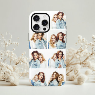 Coque Pour iPhone 14 Collage de photos personnalisé 7 photos carrées bl