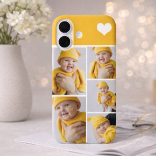 Coques iPhone 16 Collage de photos personnalisé avec cœur