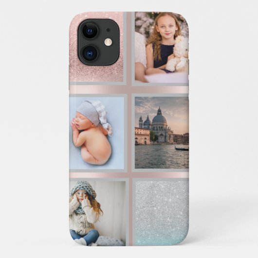 Coques Case-Mate iPhone Collage de photos Rose Gold (Dos)