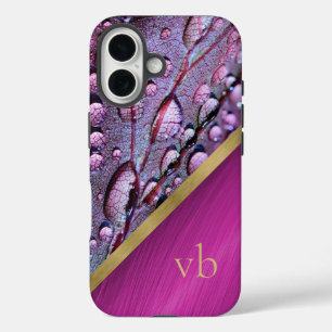 Coques iPhone 16 Collage des gouttes de pluie Monogramme