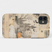 Coques Case-Mate iPhone Collage Halloween vintage personnalisé (Dos (Horizontal))