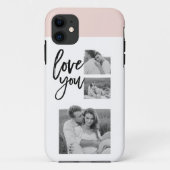 Coques Case-Mate iPhone Collage moderne Couple Photo & Love You Beauté Cad (Dos)
