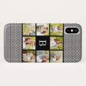 Coques Case-Mate iPhone Collage monogramme fait sur commande noir et blanc (Dos (Horizontal))