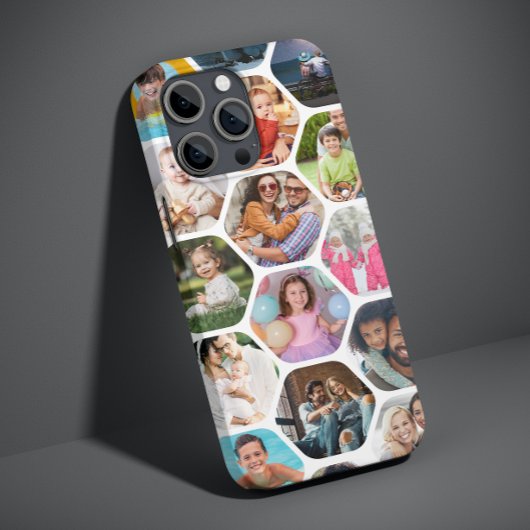 Coques Case-Mate iPhone Collage Multi Photo Motif Hexagone Simple Moderne