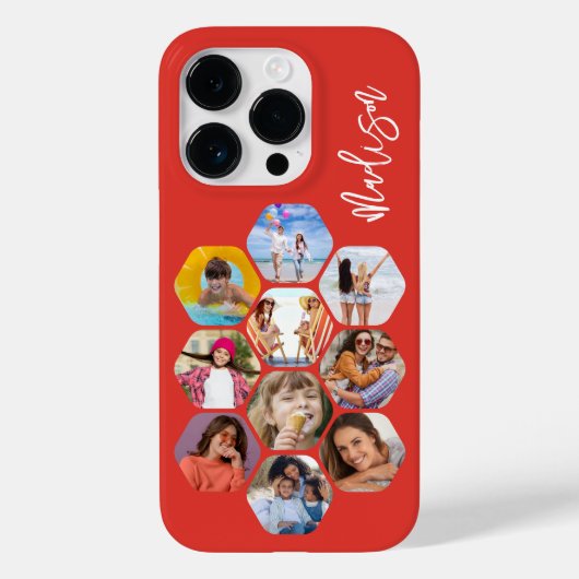 Coques Case-Mate iPhone Collage Multi Photo Simple Moderne Personnalisé (Verso)