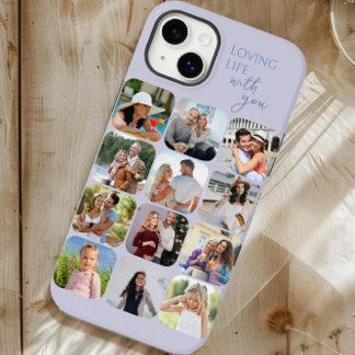 Coque Pour iPhone 14 Plus Collage photo 12 Grille d'images Aimer la vie avec