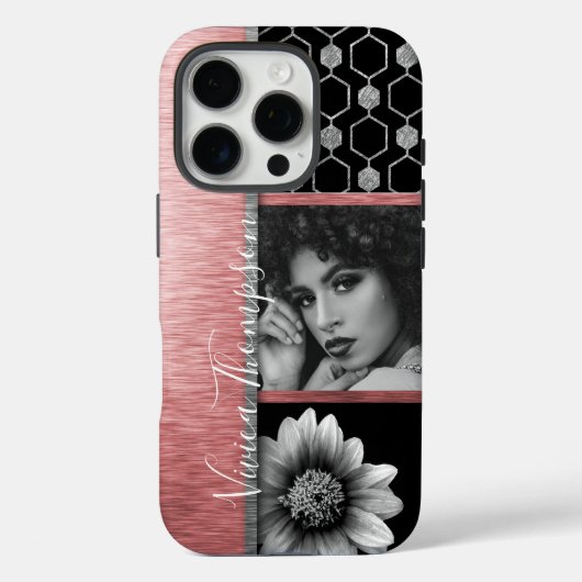 Coques Case-Mate iPhone Collage photo argent et Rose Gold - Customisez-le (Verso)