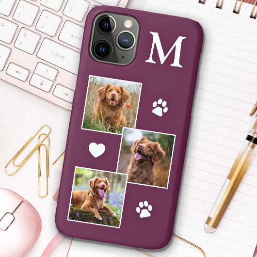 Coques Case-Mate iPhone Collage photo de animal de compagnie Monogramme Ma