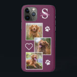 Case-Mate iPhone Case Collage photo de animal de compagnie Monogramme No<br><div class="desc">Maintenant, vous pouvez transporter votre meilleur ami avec vous partout où vous allez avec ce coque iphone photo pour chien personnalisé. Ce collage photo de 3 avec design de coeur et d'empreinte de patte est tendance, élégant, cool et mignon. Customisez avec votre photo préférée de chien, photo de chat ou...</div>