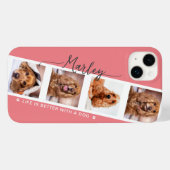 Coques Case-Mate iPhone Collage photo de chien rose, la vie est meilleure (Verso (horizontal))