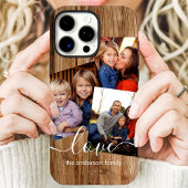 Coques Case-Mate iPhone Collage photo de la famille Rustic Wood