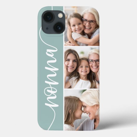 Coques Case-Mate iPhone Collage photo de la grand-mère Nonna Script (Verso)