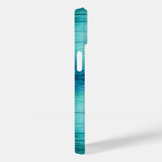 Coques Case-Mate iPhone Collage photo en bois bleu initial (Verso / Droite)