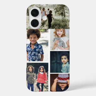 Coques iPhone 16 Collage photo et texte personnalisé