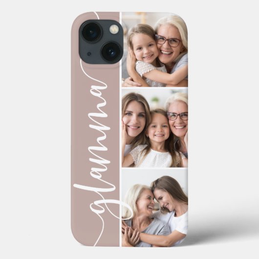 Coques Case-Mate iPhone Collage photo Grandma Script Glamma (Verso)