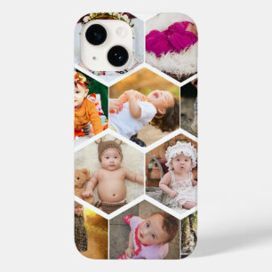 Coque Pour iPhone 14 Collage photo Hexagon