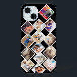 Coque Pour iPhone 15 Collage photo Instagram personnalisé<br><div class="desc">Vacances Retrouvailles Familiales tendance ou Collage de photos annuel Cas de téléphone</div>