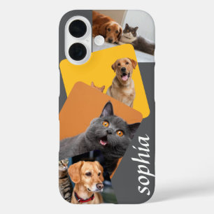 Coques iPhone 16 Collage photo Instagram personnalisé Nom personnal